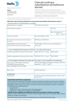 Claim for ordinary subsidisation of healthcare abroad