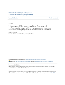 Happiness, Efficiency, and the Promise of Decisional Equity: From
