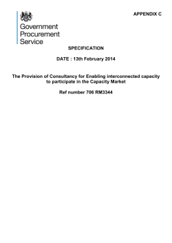 13th February 2014 The Provision of Consultancy for