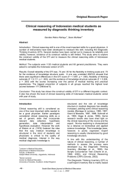 Clinical reasoning of Indonesian medical students as measured by