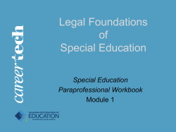 Legal Foundations of Special Education