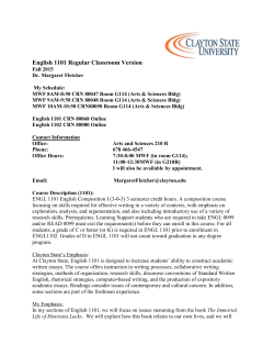 english 1101 - Clayton State University
