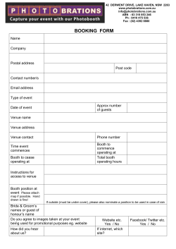 The Photobooth People Order form and terms and conditions