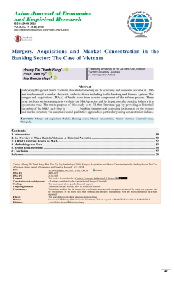 Mergers, Acquisitions and Market Concentration in the Banking Sector
