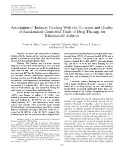 Association of industry funding with the outcome and quality of