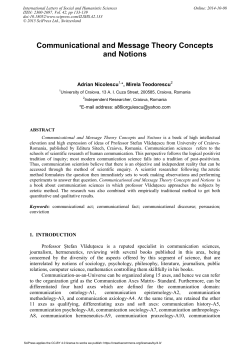 Communicational and Message Theory Concepts