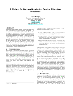 A Method for Solving Distributed Service Allocation Problems