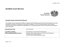 Equalities Impact Assessment