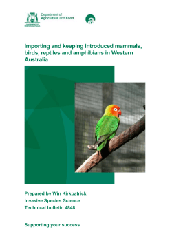 Importing and keeping introduced mammals, birds, reptiles and