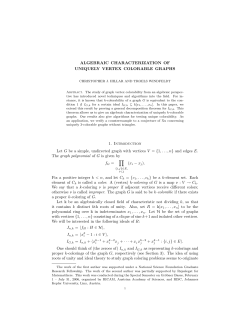 ALGEBRAIC CHARACTERIZATION OF UNIQUELY VERTEX