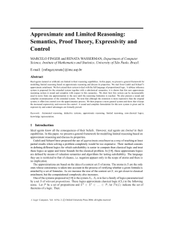 Approximate and Limited Reasoning: Semantics, Proof - IME-USP
