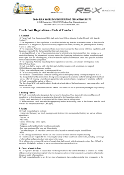 Coach Boat Regulations &ndash; Code of Conduct