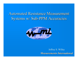 Automated Resistance Measurement Systems w/ Sub