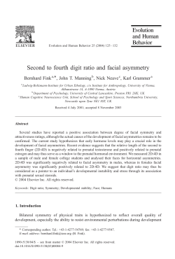 Second to fourth digit ratio and facial asymmetry