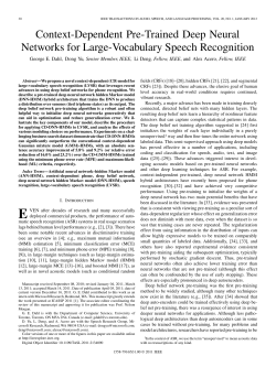 Context-Dependent Pre-Trained Deep Neural Networks