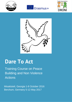 Dare To Act&ndash; Training Course on Peace Building
