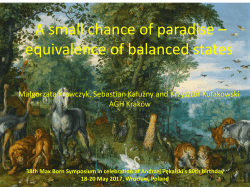 A small chance of paradise &ndash; equivalence of balanced states