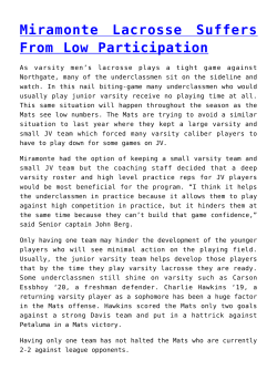 As varsity men`s lacrosse plays a tight game against