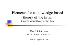 Elements for a knowledge-based theory of the firm