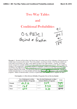 A2M4L3 - SB -Two Way Tables and Conditional Probability.notebook