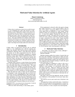 Motivated Value Selection for Artificial Agents