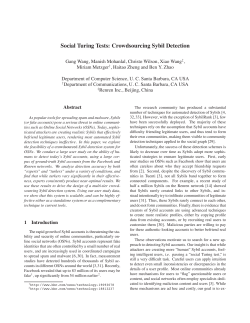 Social Turing Tests: Crowdsourcing Sybil Detection