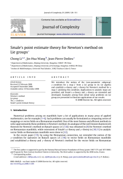 Journal of Complexity Smale`s point estimate theory for Newton`s