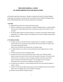 1 pinelands baseball league cal ripken minors rules and regulations