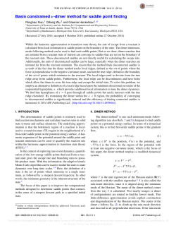 Basin constrained &kappa;-dimer method for saddle point finding