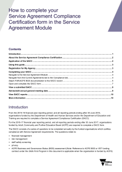 How to complete your Service Agreement Compliance Certification