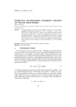 STRICTLY INCREASING MARKOV CHAINS AS WEAR PROCESSES
