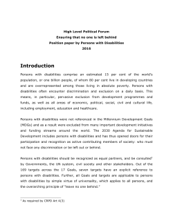 Leave No One Behind - Position paper by