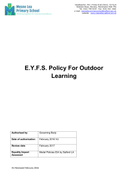 EYFS Outdoor Learning Policy 2016