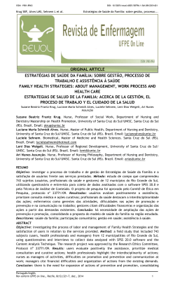 trabalho, gest&atilde;o e assist&ecirc;ncia em estrat&eacute;gias de sa&uacute;de da fam&iacute;la no