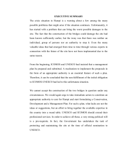EXECUTIVE SUMMARY The crisis situation in Hampi is a warning