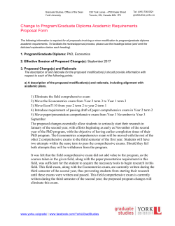 Proposed changes - Faculty of Graduate Studies