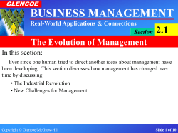The Evolution of Management - Glencoe/McGraw-Hill