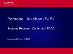 Personal Jukebox (PJB)