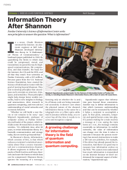Information theory after Shannon