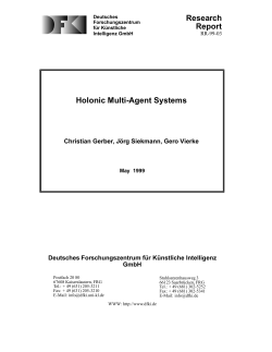 Research Report Holonic Multi-Agent Systems