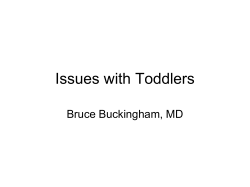 Issues with Toddlers - Children with Diabetes