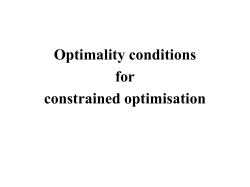 Optimality conditions