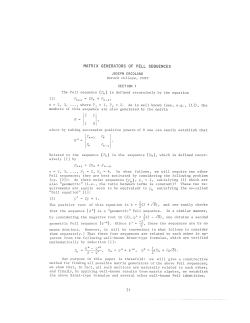 MATRIX GENERATORS OF PELL SEQUENCES pn