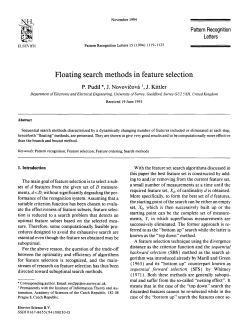 Floating search methods in feature selection