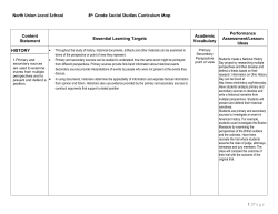 8th Grade Social Studies Curriculum Map