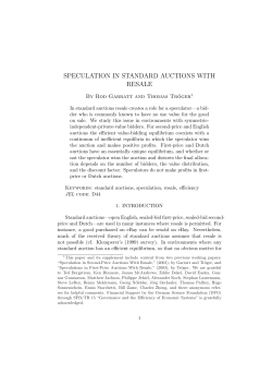 SPECULATION IN STANDARD AUCTIONS WITH RESALE