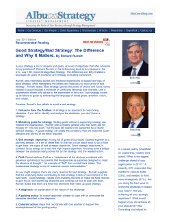 Good Strategy/Bad Strategy: The Difference and