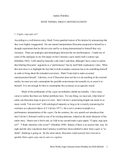 Jaakko Hintikka REN&Eacute; THINKS, ERGO CARTESIUS EXISTS 1