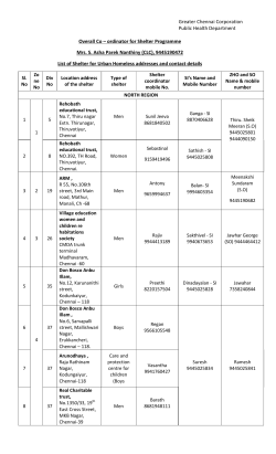 Greater Chennai Corporation Public Health Department Overall Co