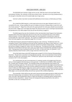 head coach report &ndash; agm 2015 - MYC